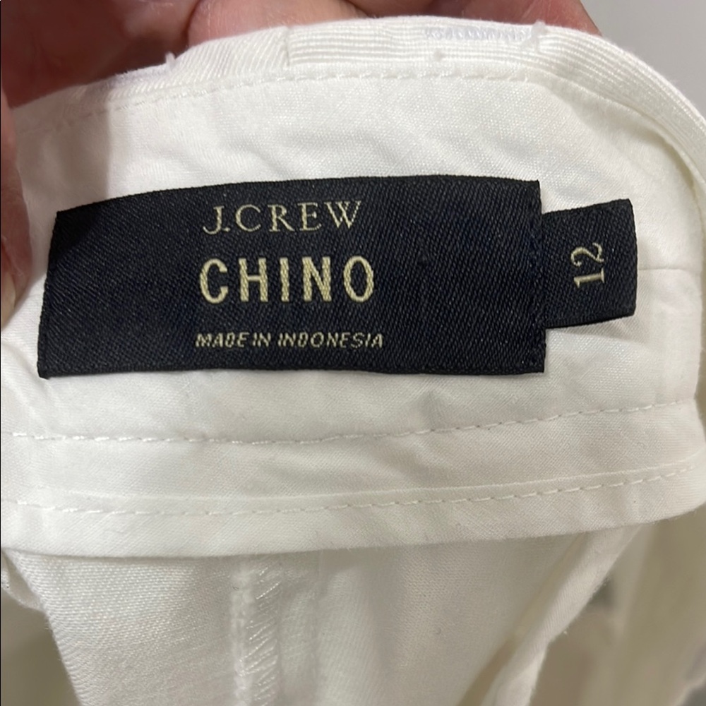 J. Crew Chino White Shorts Classic Cotton Size 12 Waist 18” EUC Looks New - Picture 5 of 6